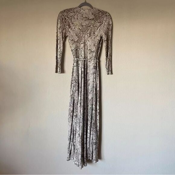 Reformation Jaz Tan Midi Dress Python Wrap Snake Size S - Picture 9 of 13